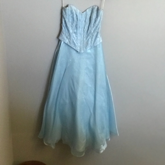 Blue Prom Dress with Matching Shawl and Crinoline